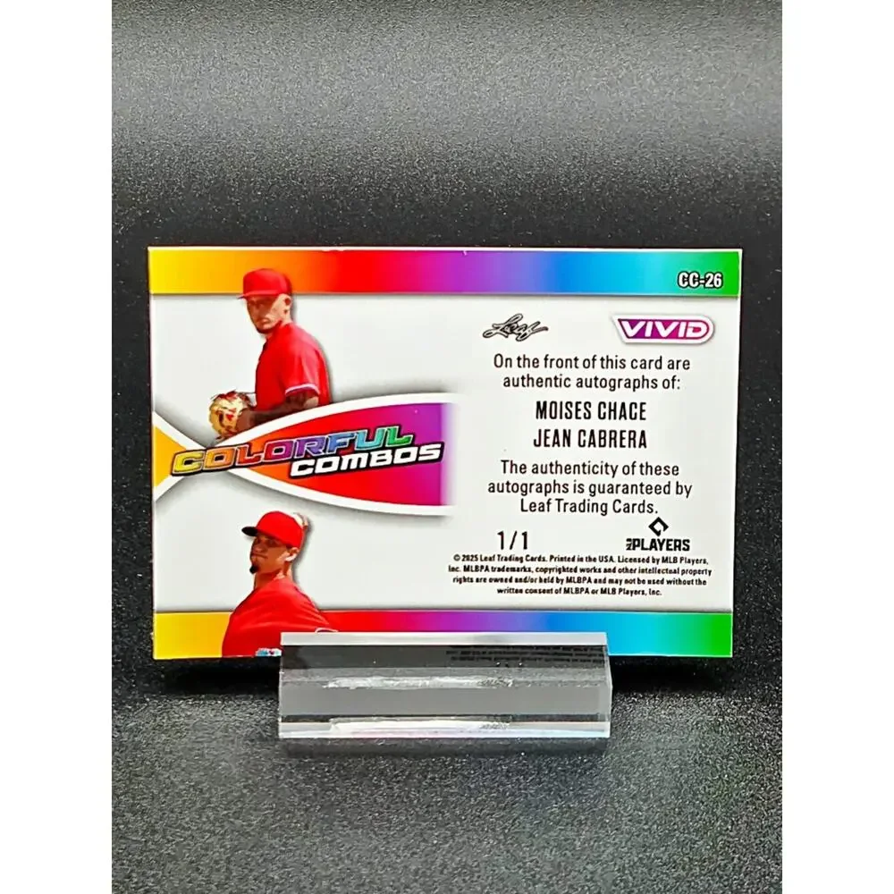 Moises Chace Jean Cabrera 1/1 Auto's Philadelphia Phillies Top Prospects